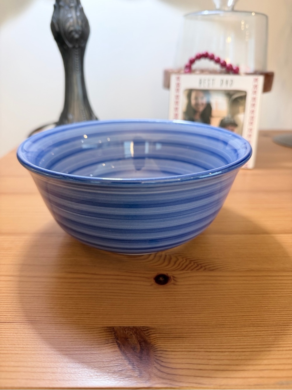 Swirl Blue Striped Ceramic Serving Bowl - Classic Tableware